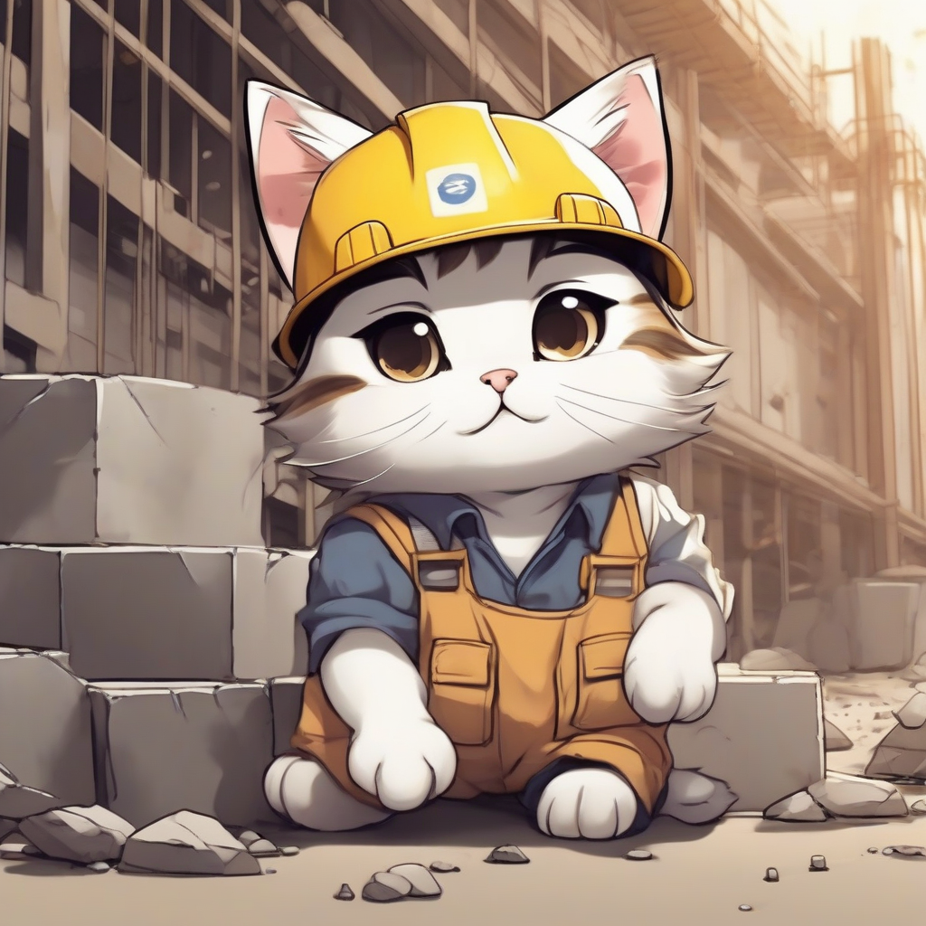 cute anime style cat in architecture by मुफ्त एआई छवि जनरेटर - बिना लॉगिन के✨ | AIGAZOU