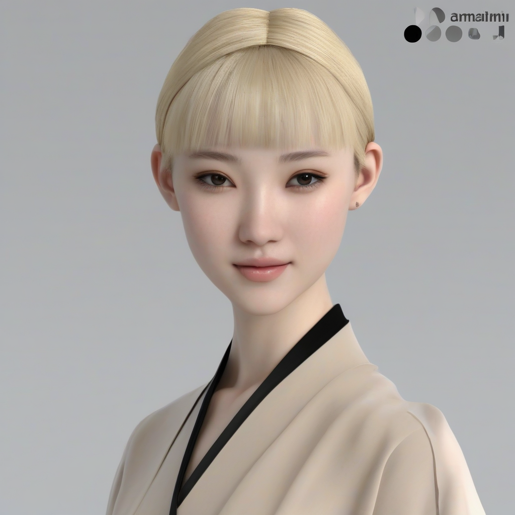 3d model japanese 18 year old with golden ratio features by मुफ्त एआई छवि जनरेटर - बिना लॉगिन के✨ | AIGAZOU