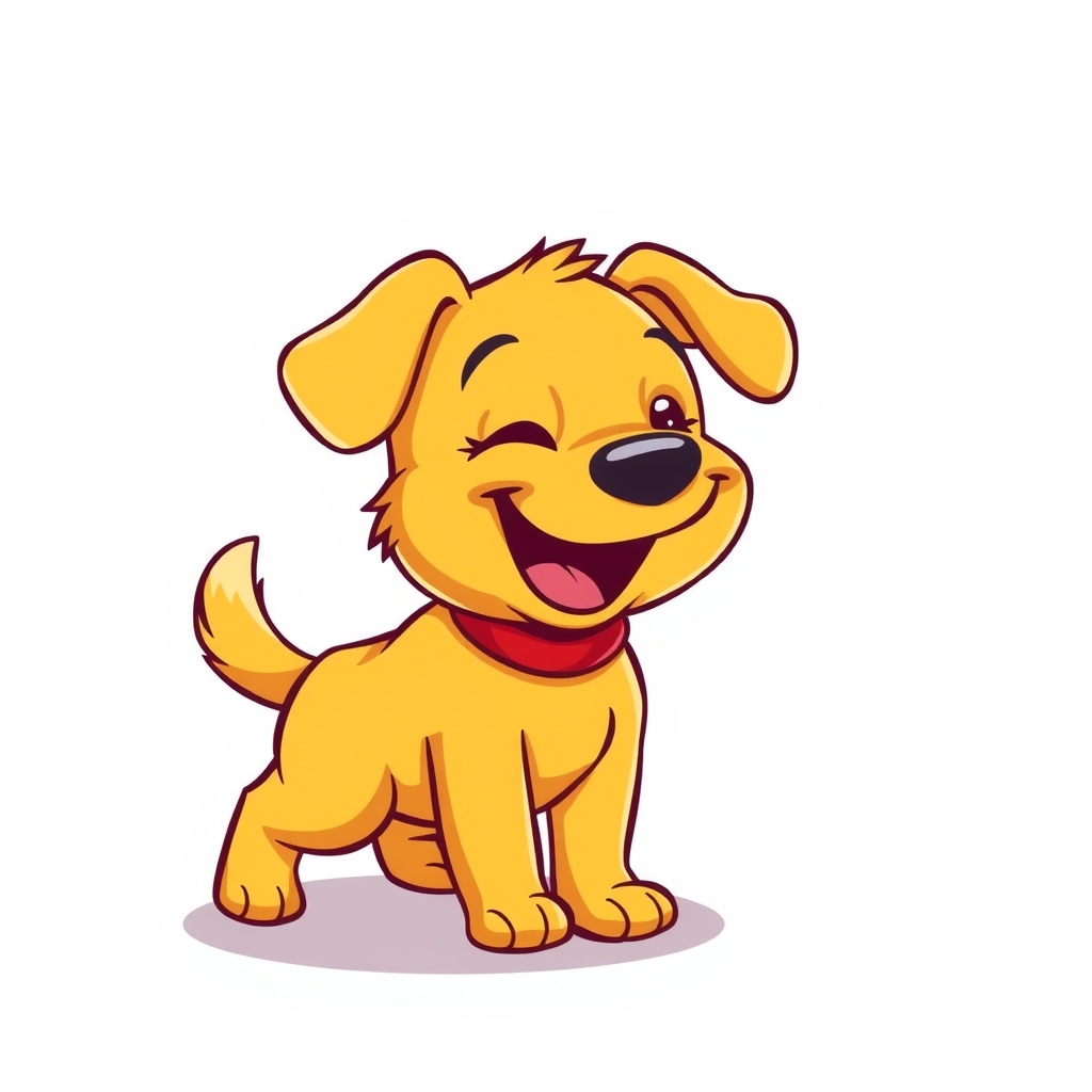 a yellow cartoon dog wagging its tail by Générateur d'images par IA gratuit - Aucune connexion nécessaire✨ | AIGAZOU