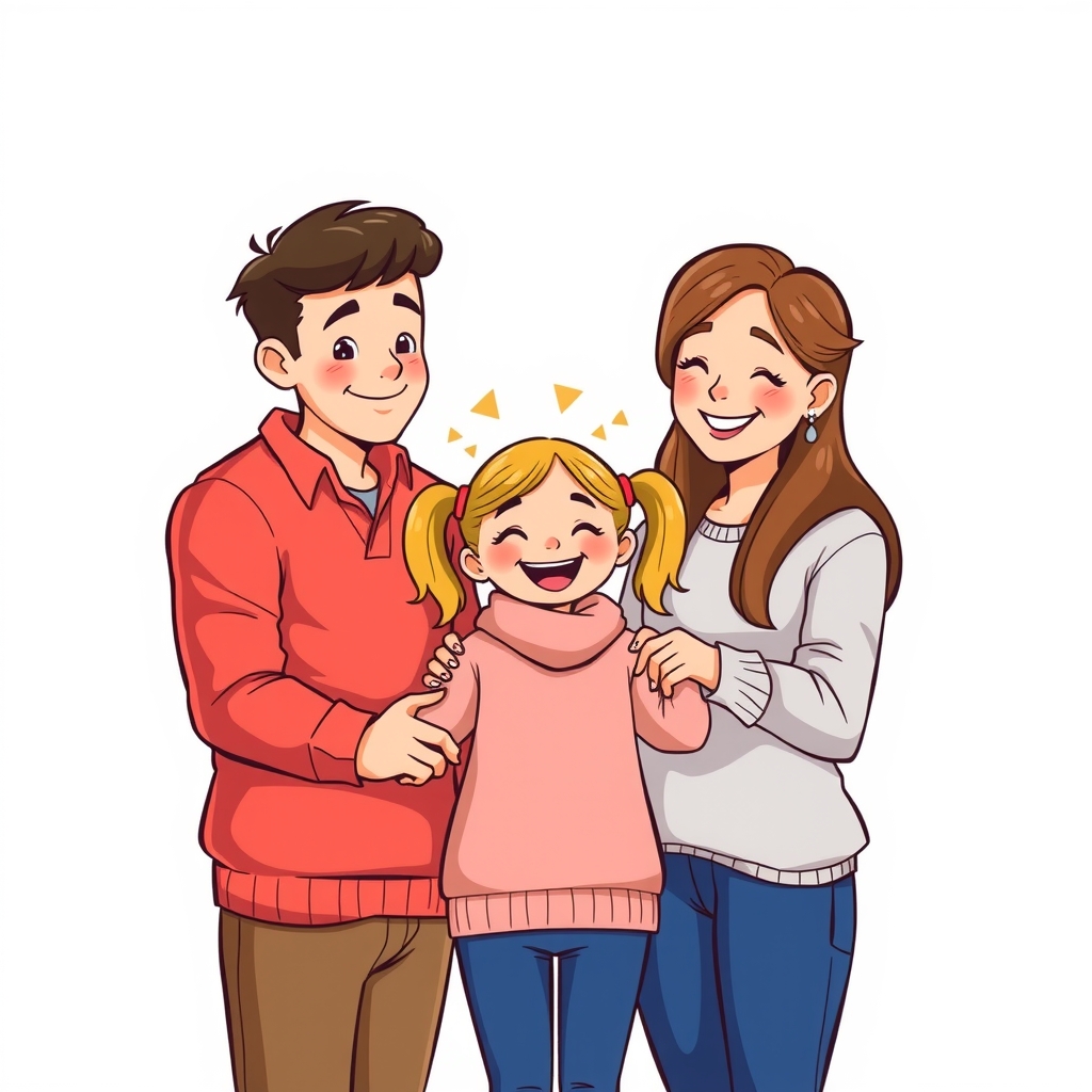 happy family with cartoon style by मुफ्त एआई छवि जनरेटर - बिना लॉगिन के✨ | AIGAZOU