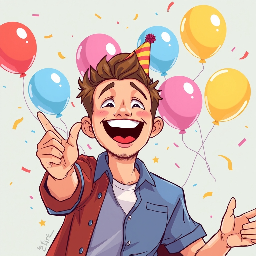 birthday fun man action balloon by Générateur d'images par IA gratuit - Aucune connexion nécessaire✨ | AIGAZOU