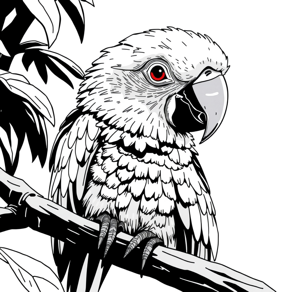 black white parrot to color by मुफ्त एआई छवि जनरेटर - बिना लॉगिन के✨ | AIGAZOU