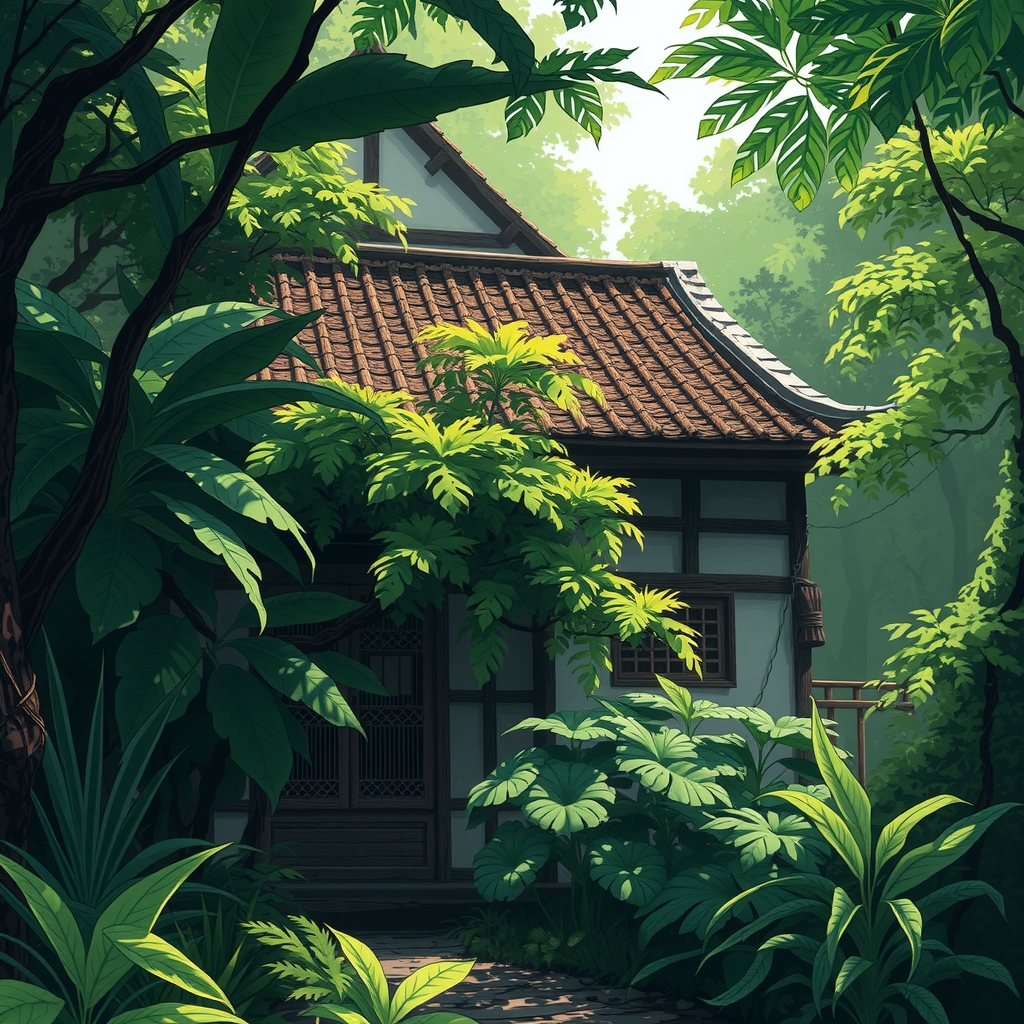 ancient japanese house in the forest by मुफ्त एआई छवि जनरेटर - बिना लॉगिन के✨ | AIGAZOU