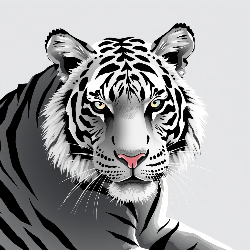 black and white tiger to color by मुफ्त एआई छवि जनरेटर - बिना लॉगिन के✨ | AIGAZOU