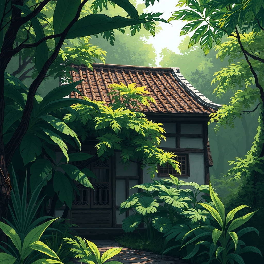 ancient japanese house deep in the forest by मुफ्त एआई छवि जनरेटर - बिना लॉगिन के✨ | AIGAZOU