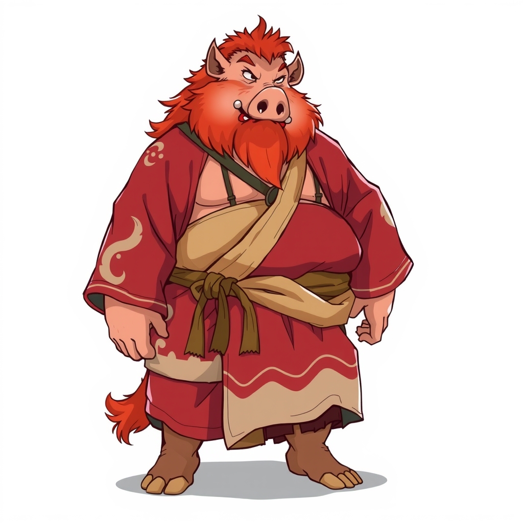 red white inuit style half coat fat red haired boar orc uncle by मुफ्त एआई छवि जनरेटर - बिना लॉगिन के✨ | AIGAZOU