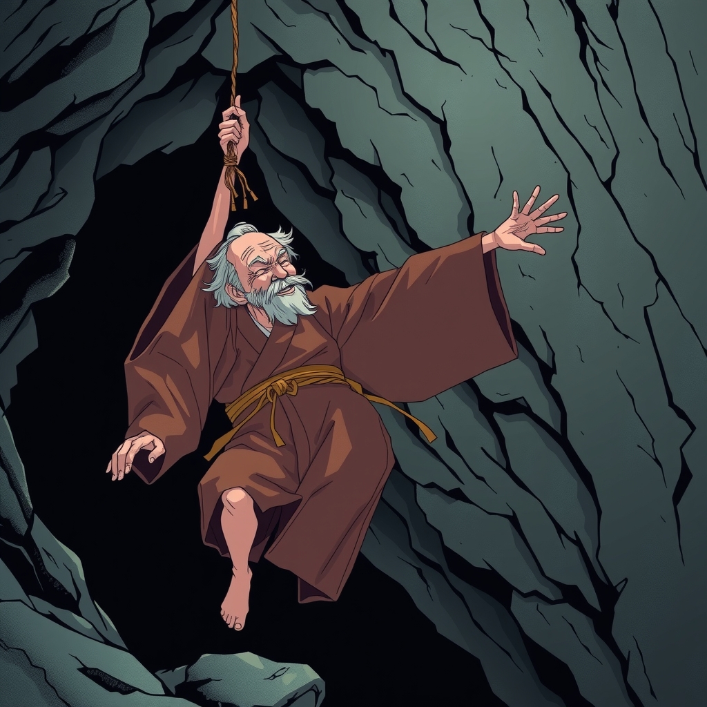 old man in kimono falls into hole by मुफ्त एआई छवि जनरेटर - बिना लॉगिन के✨ | AIGAZOU