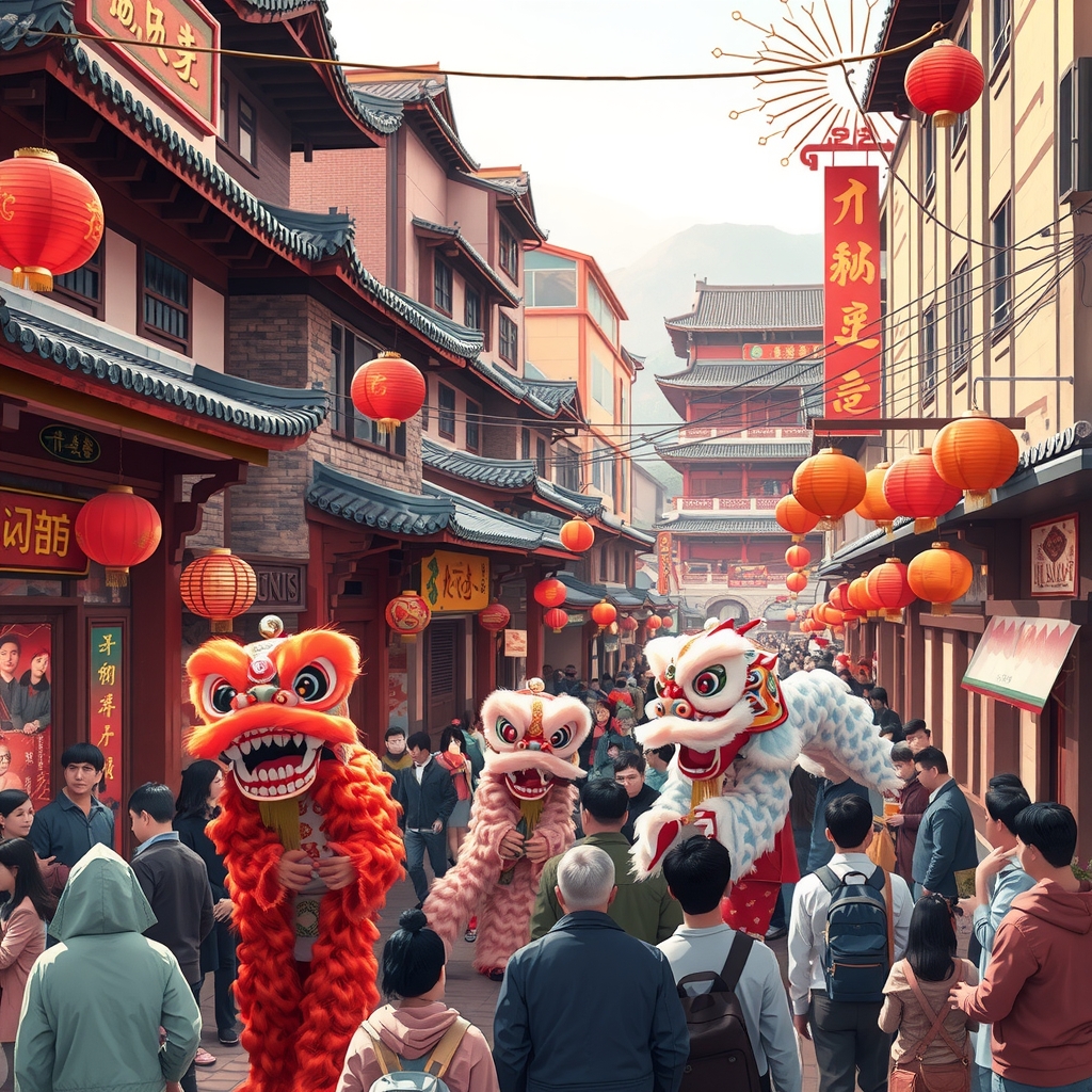 streets of beijing hutongs during chinese new year by मुफ्त एआई छवि जनरेटर - बिना लॉगिन के✨ | AIGAZOU