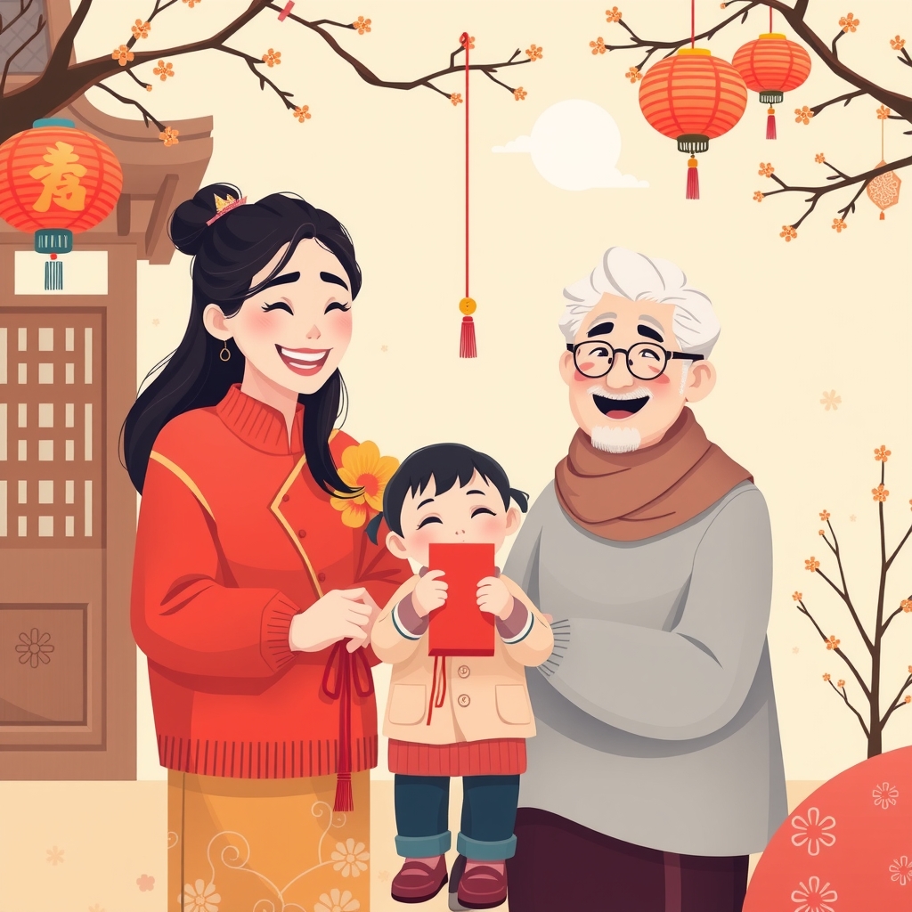 modern chinese new year family reunion by मुफ्त एआई छवि जनरेटर - बिना लॉगिन के✨ | AIGAZOU