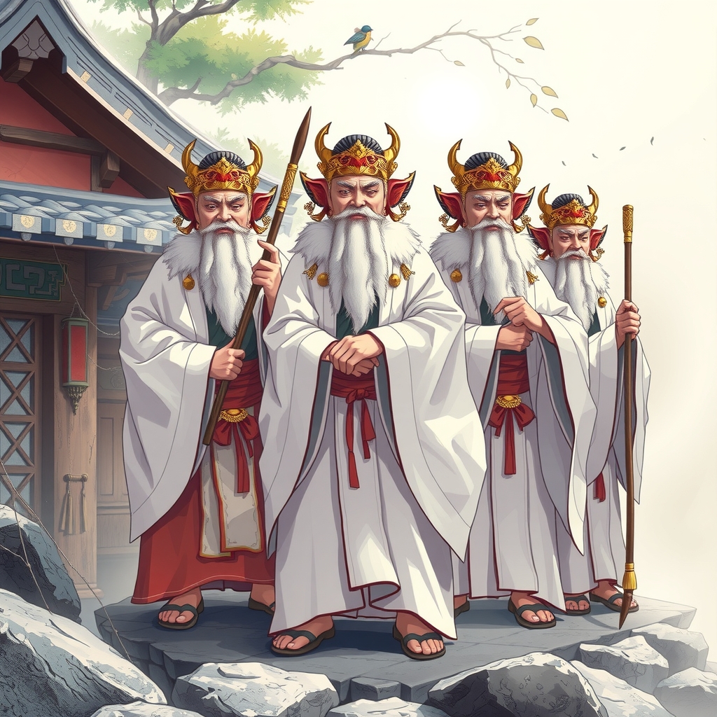 japanese gods in white clothing by मुफ्त एआई छवि जनरेटर - बिना लॉगिन के✨ | AIGAZOU