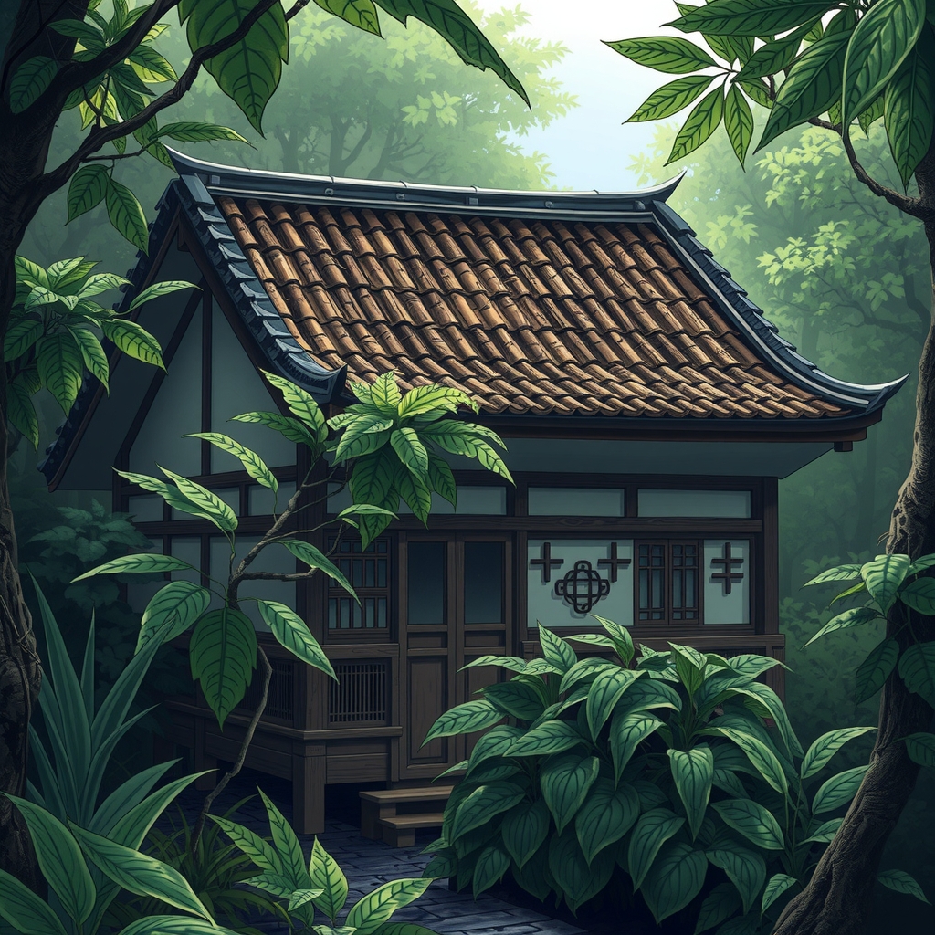 ancient japanese house deep in the forest by मुफ्त एआई छवि जनरेटर - बिना लॉगिन के✨ | AIGAZOU