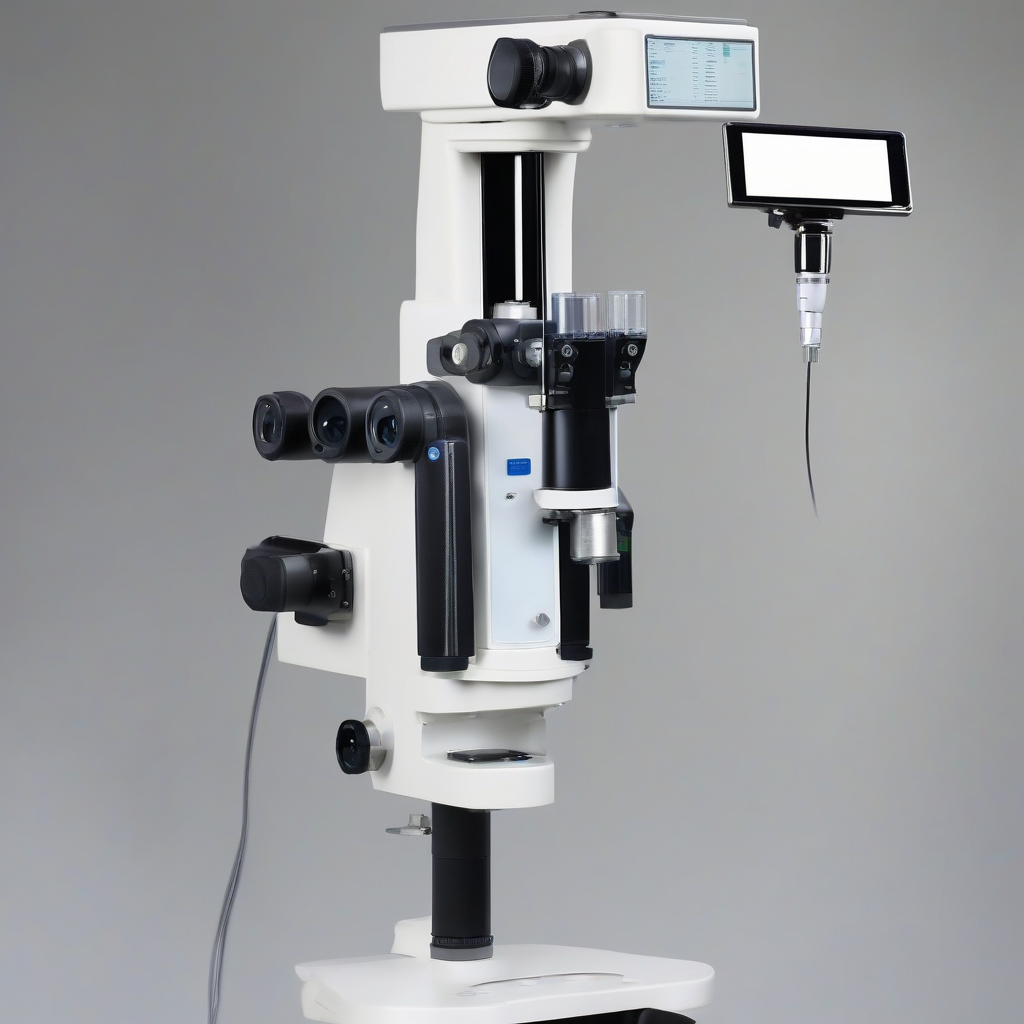 slit lamp microscope with display by Générateur d'images par IA gratuit - Aucune connexion nécessaire✨ | AIGAZOU