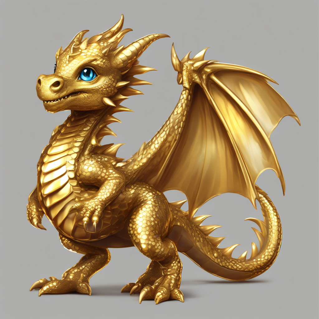 golden western style dragon baby transparent background by मुफ्त एआई छवि जनरेटर - बिना लॉगिन के✨ | AIGAZOU