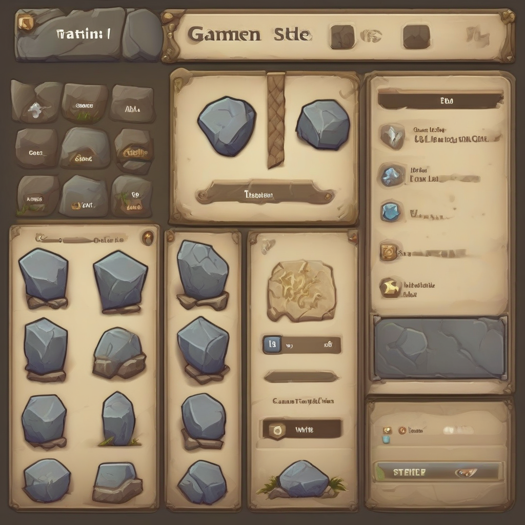 game ui style old stone by मुफ्त एआई छवि जनरेटर - बिना लॉगिन के✨ | AIGAZOU