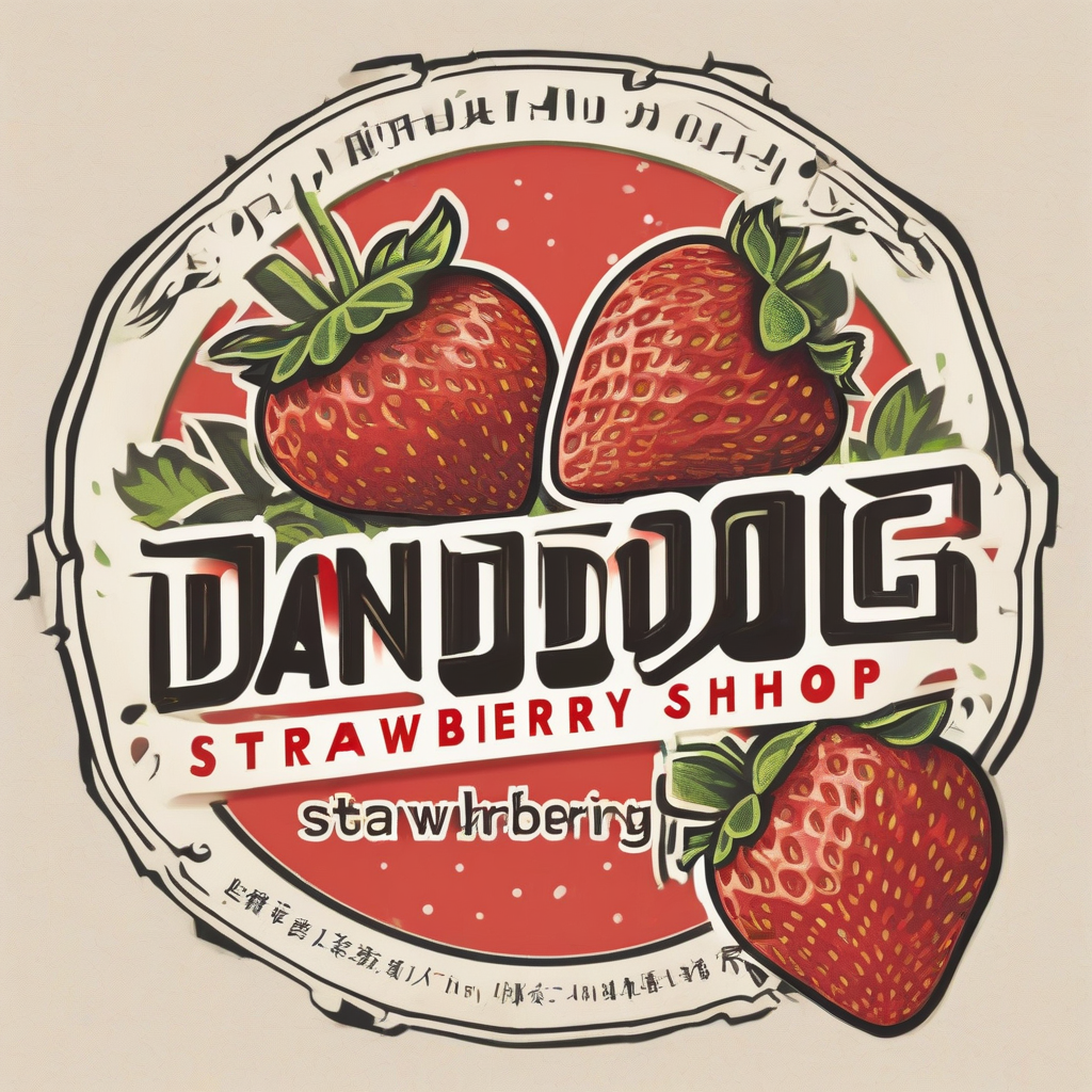 dan dong premium strawberry shop logo by मुफ्त एआई छवि जनरेटर - बिना लॉगिन के✨ | AIGAZOU