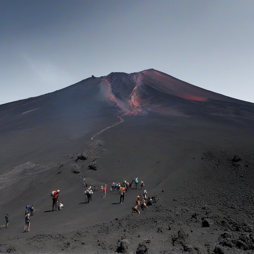 image etna with people climbing by मुफ्त एआई छवि जनरेटर - बिना लॉगिन के✨ | AIGAZOU