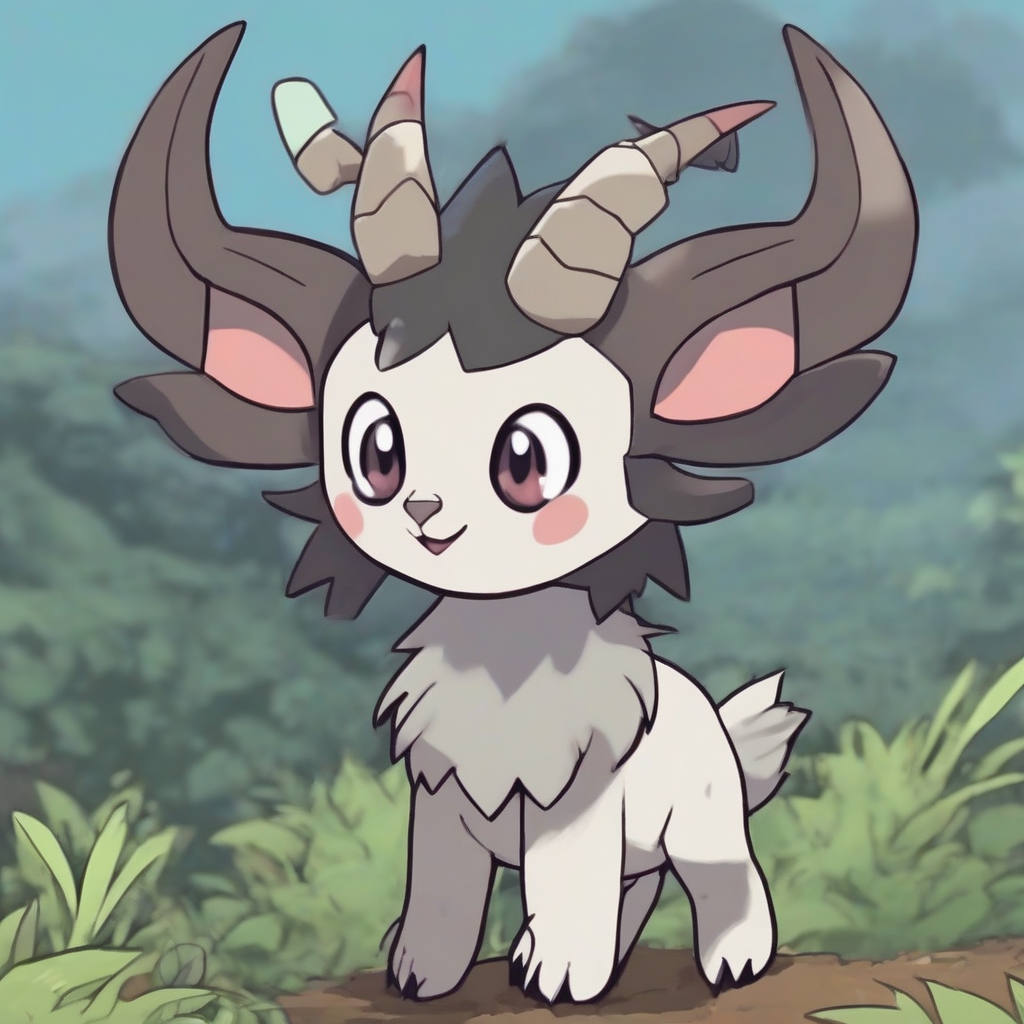 baby serow with three horns pokemon style by मुफ्त एआई छवि जनरेटर - बिना लॉगिन के✨ | AIGAZOU