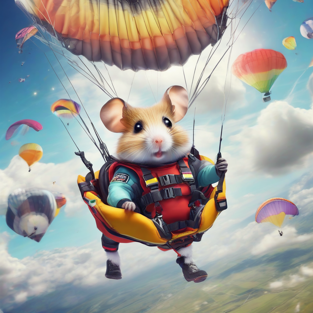 real hamster colorful paraglider space by मुफ्त एआई छवि जनरेटर - बिना लॉगिन के✨ | AIGAZOU