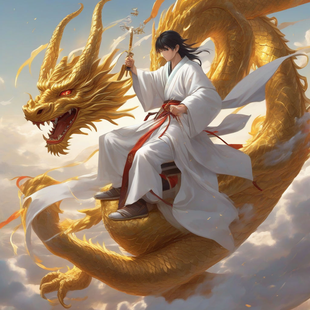 a young man in ancient costume riding a dragon by Générateur d'images par IA gratuit - Aucune connexion nécessaire✨ | AIGAZOU