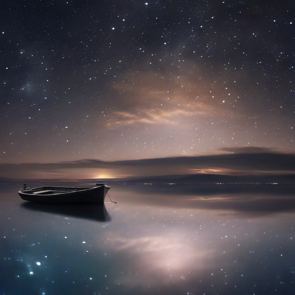 beautiful starry sky over the sea with a boat by मुफ्त एआई छवि जनरेटर - बिना लॉगिन के✨ | AIGAZOU