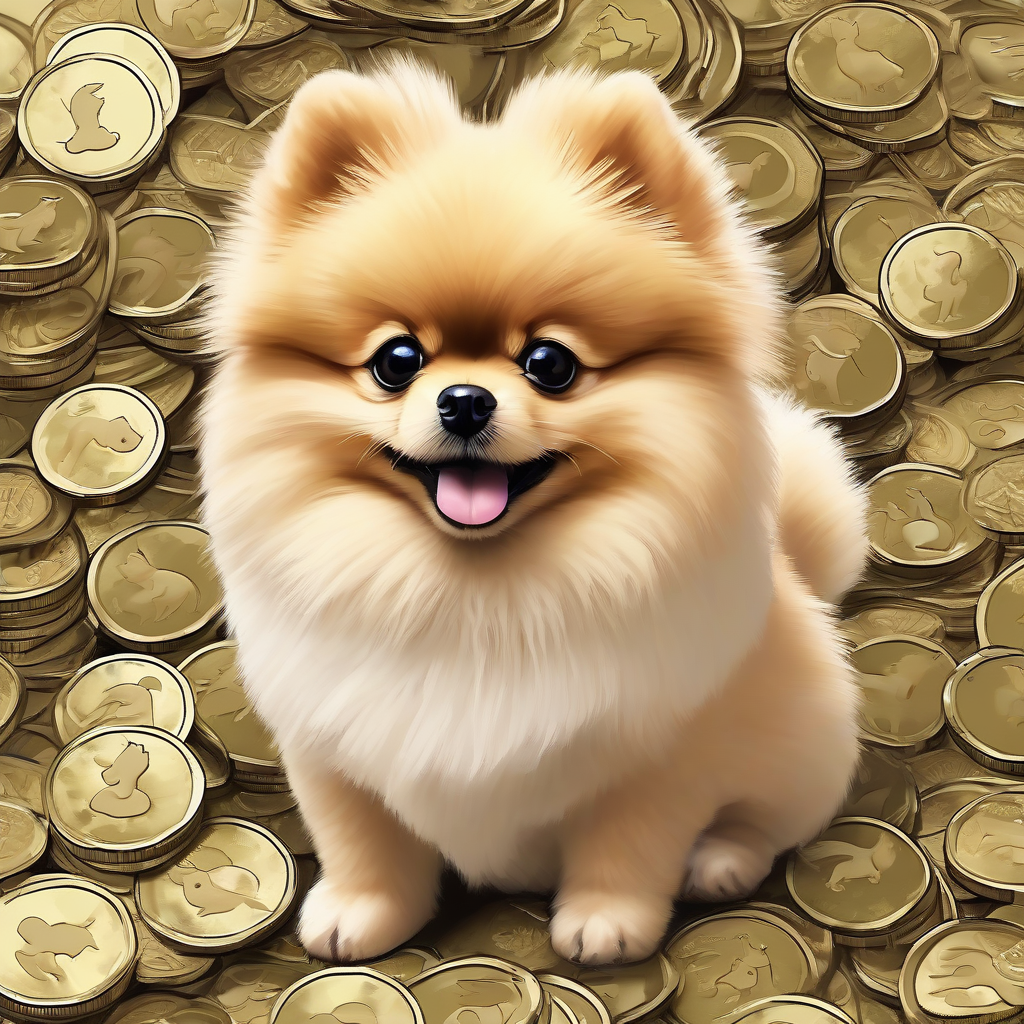 cute puppy on a pile of coins by मुफ्त एआई छवि जनरेटर - बिना लॉगिन के✨ | AIGAZOU