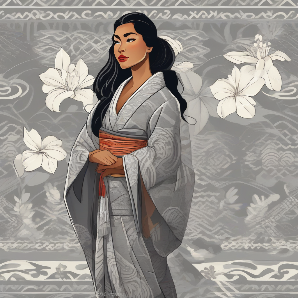 polynesian beauty gray kimono by मुफ्त एआई छवि जनरेटर - बिना लॉगिन के✨ | AIGAZOU