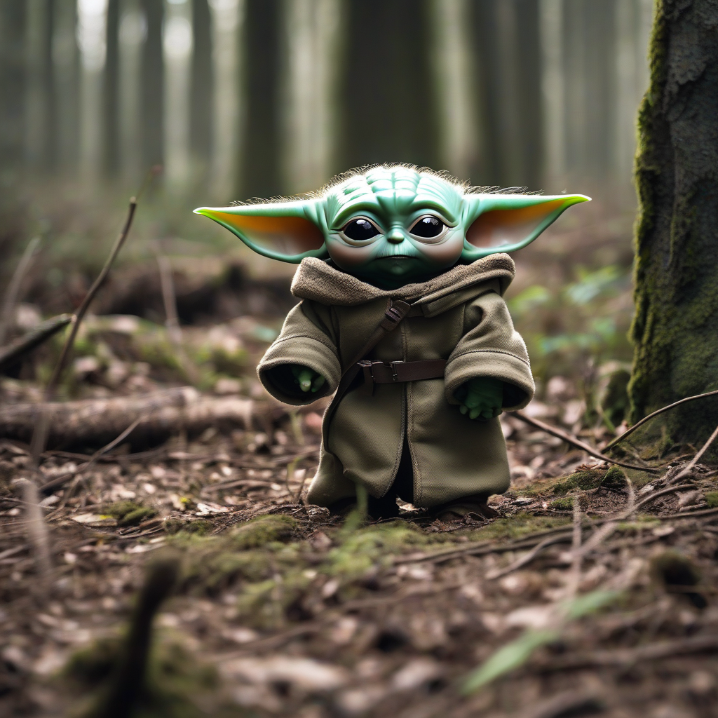 baby yoda cute forest big eyes smile by मुफ्त एआई छवि जनरेटर - बिना लॉगिन के✨ | AIGAZOU