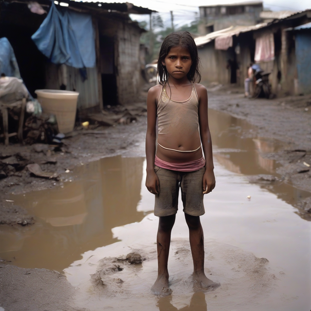 10 year old girl in a south american slum by Générateur d'images par IA gratuit - Aucune connexion nécessaire✨ | AIGAZOU