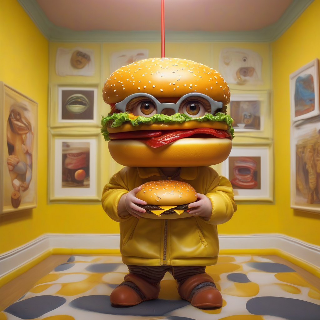 surrealist sculpture hamburger monster hyperrealism by मुफ्त एआई छवि जनरेटर - बिना लॉगिन के✨ | AIGAZOU