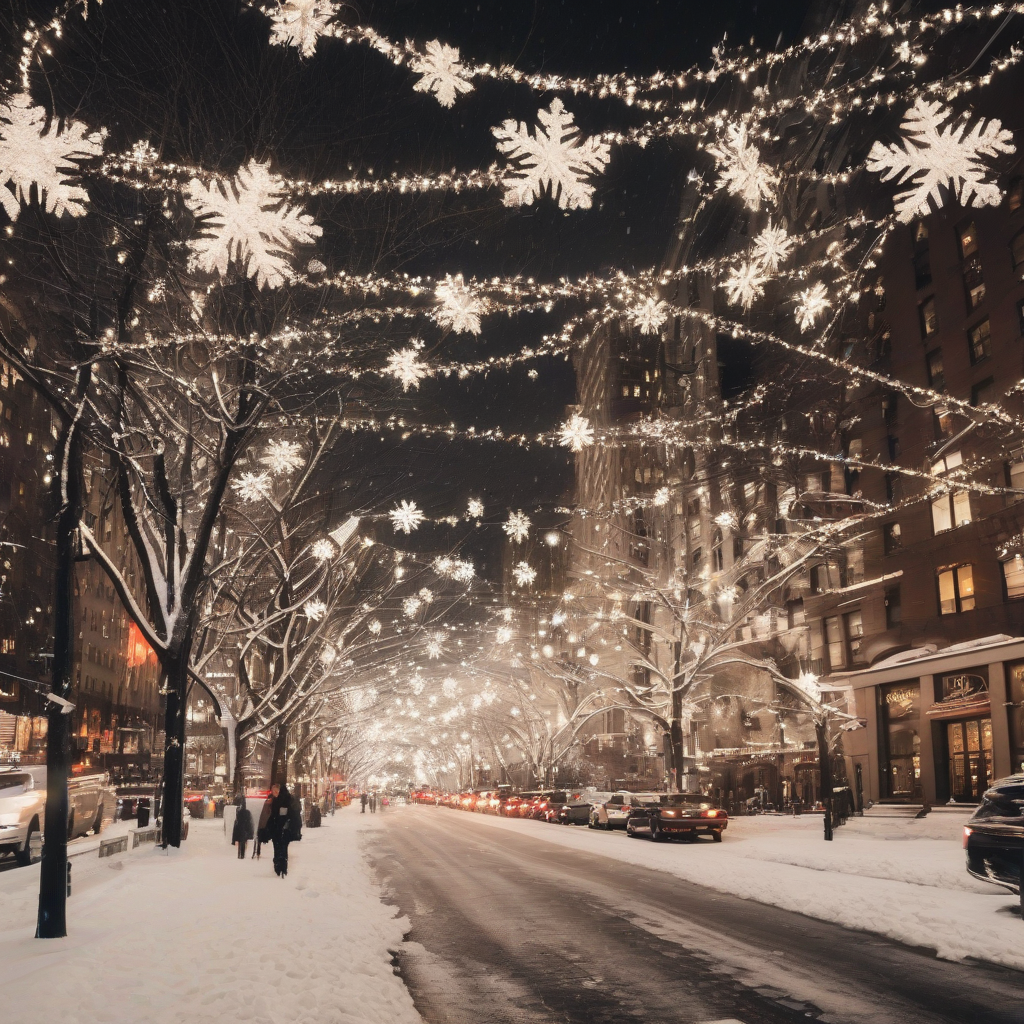 white christmas in new york many lights night by Générateur d'images par IA gratuit - Aucune connexion nécessaire✨ | AIGAZOU