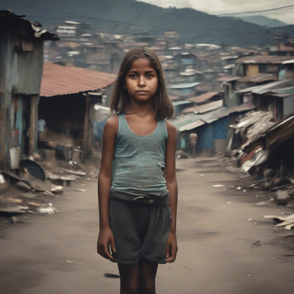 girl in a south american slum by Générateur d'images par IA gratuit - Aucune connexion nécessaire✨ | AIGAZOU