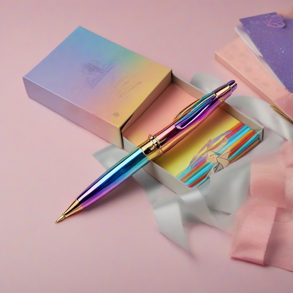 a magnificent rainbow pen in a luxurious box by मुफ्त एआई छवि जनरेटर - बिना लॉगिन के✨ | AIGAZOU