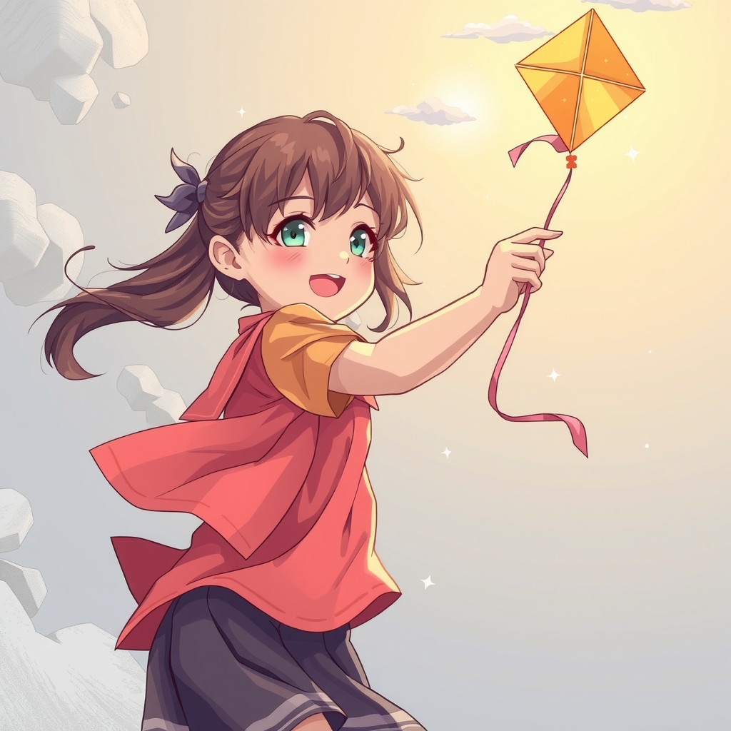 a little girl flying a kite sexy cute by मुफ्त एआई छवि जनरेटर - बिना लॉगिन के✨ | AIGAZOU