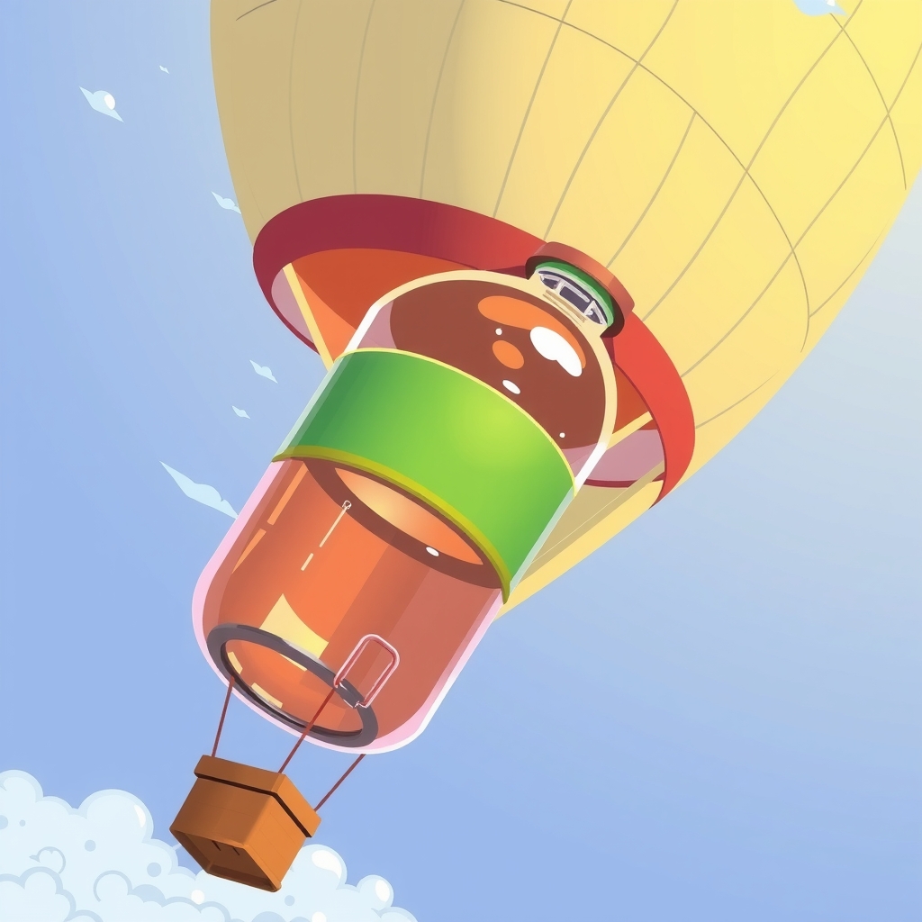 hot air balloon with pet bottles by Générateur d'images par IA gratuit - Aucune connexion nécessaire✨ | AIGAZOU