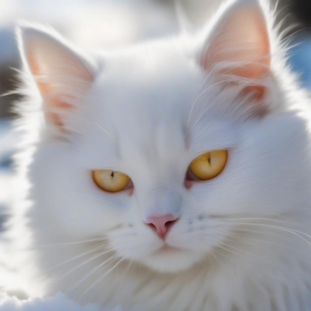 a cute little white cat plays happily at home by Générateur d'images par IA gratuit - Aucune connexion nécessaire✨ | AIGAZOU