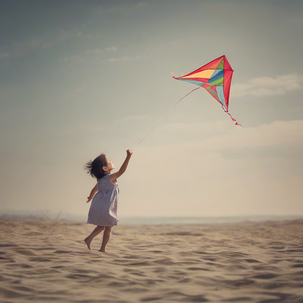 a little girl flying a kite by मुफ्त एआई छवि जनरेटर - बिना लॉगिन के✨ | AIGAZOU