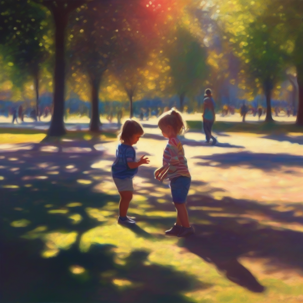 child in the park realistic colorful light and shadow by मुफ्त एआई छवि जनरेटर - बिना लॉगिन के✨ | AIGAZOU