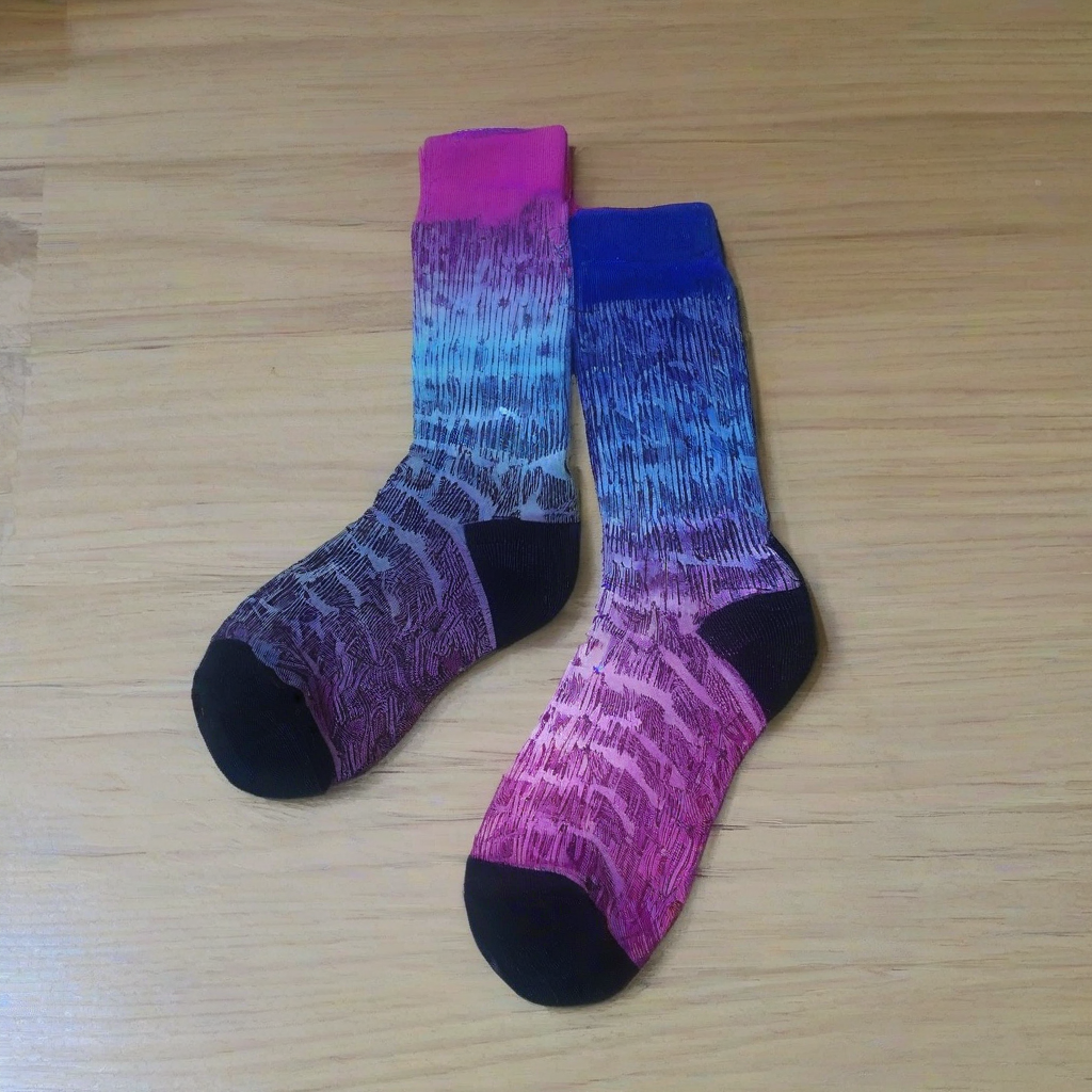 gradient print socks one pair unused by मुफ्त एआई छवि जनरेटर - बिना लॉगिन के✨ | AIGAZOU