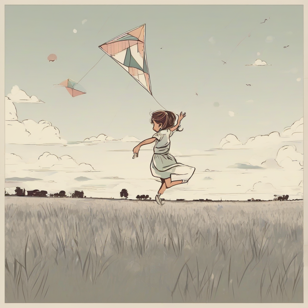 a little girl flying a kite by मुफ्त एआई छवि जनरेटर - बिना लॉगिन के✨ | AIGAZOU