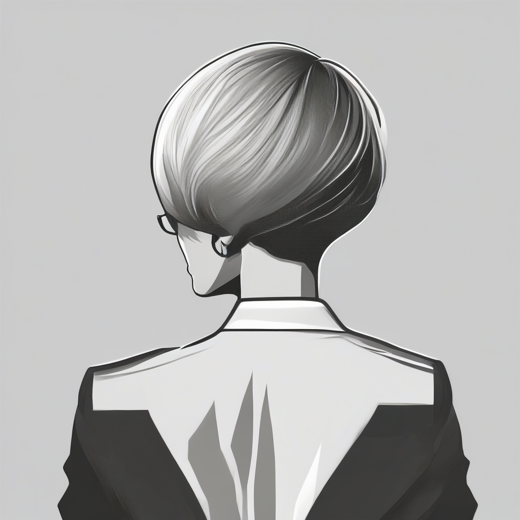 monochrome business icon profile photo middle aged woman back view short hair by मुफ्त एआई छवि जनरेटर - बिना लॉगिन के✨ | AIGAZOU