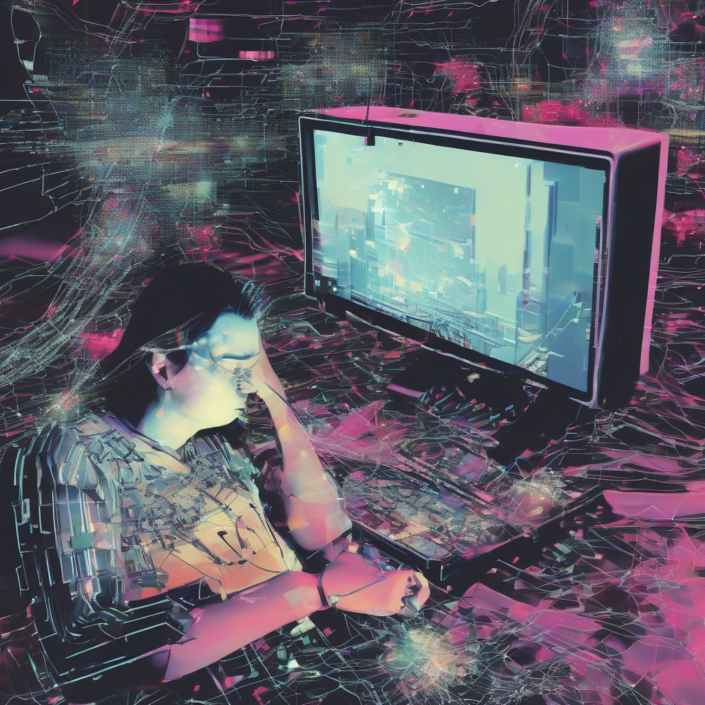 cyber space hangover digital feeling by Générateur d'images par IA gratuit - Aucune connexion nécessaire✨ | AIGAZOU