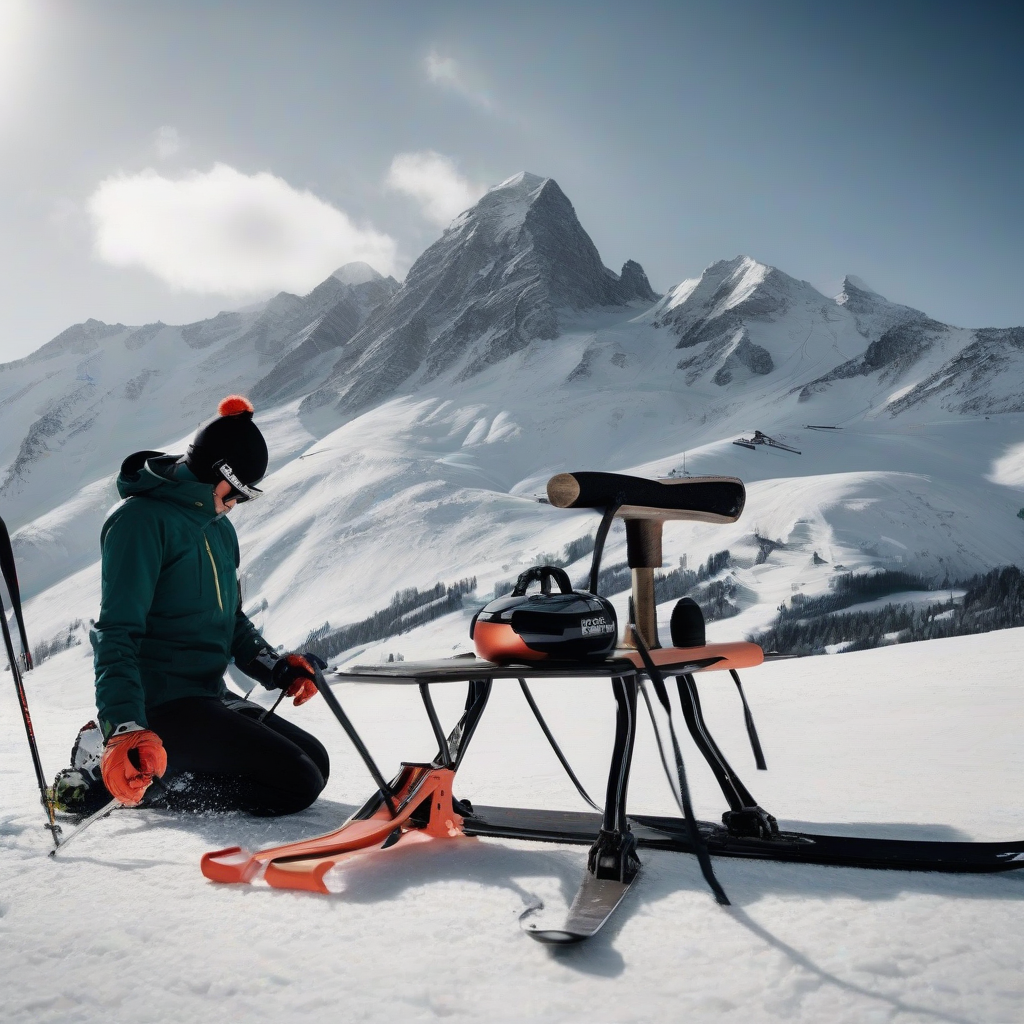 ski waxen mit buegeleise vor bergkulisse by Générateur d'images par IA gratuit - Aucune connexion nécessaire✨ | AIGAZOU