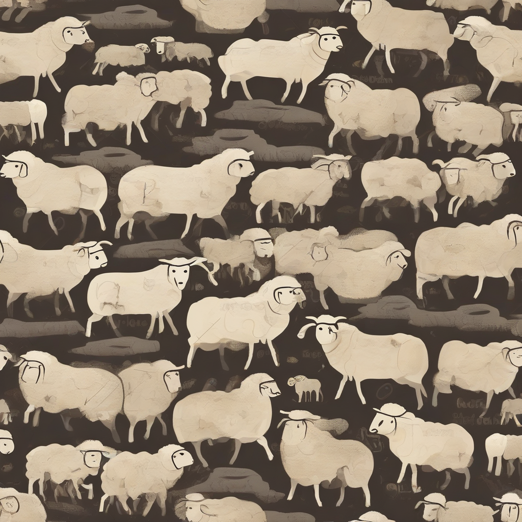 herd of sheep in the style of prehistoric cave decorations by मुफ्त एआई छवि जनरेटर - बिना लॉगिन के✨ | AIGAZOU