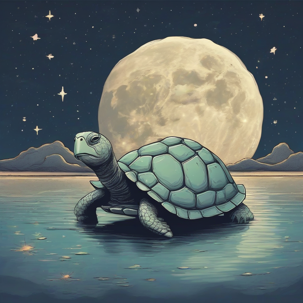 a big floating turtle wants to eat the moon by मुफ्त एआई छवि जनरेटर - बिना लॉगिन के✨ | AIGAZOU