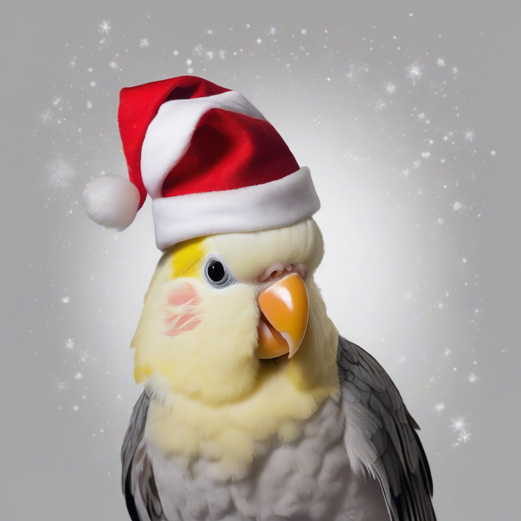 christmas night with a cockatiel in a santa hat by मुफ्त एआई छवि जनरेटर - बिना लॉगिन के✨ | AIGAZOU