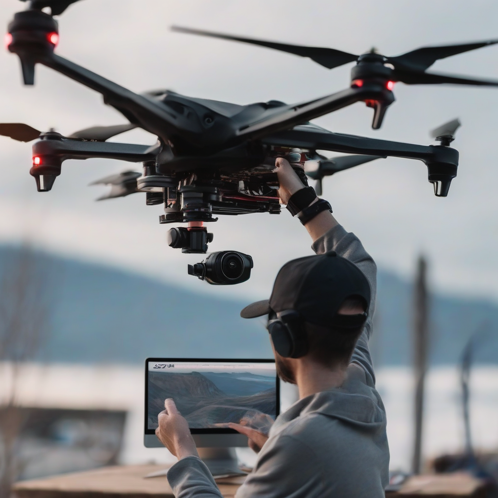 person piloting a drone by मुफ्त एआई छवि जनरेटर - बिना लॉगिन के✨ | AIGAZOU