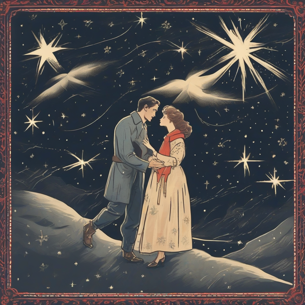 a man embraces a woman and kisses under the stars on christmas night by Générateur d'images par IA gratuit - Aucune connexion nécessaire✨ | AIGAZOU