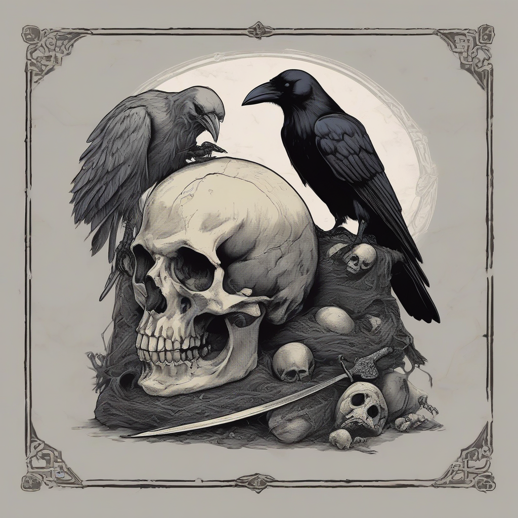 a raven resting on a viking skull by मुफ्त एआई छवि जनरेटर - बिना लॉगिन के✨ | AIGAZOU