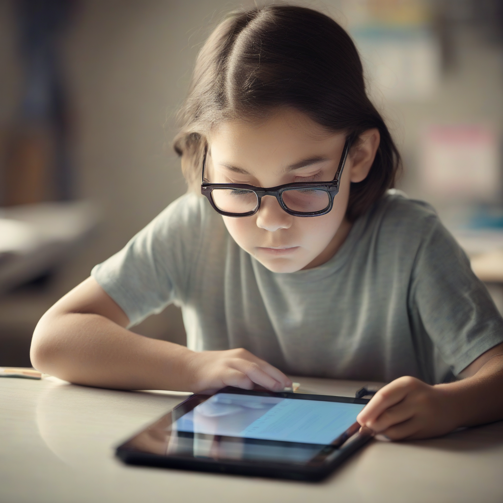 child learning on tablet by Générateur d'images par IA gratuit - Aucune connexion nécessaire✨ | AIGAZOU