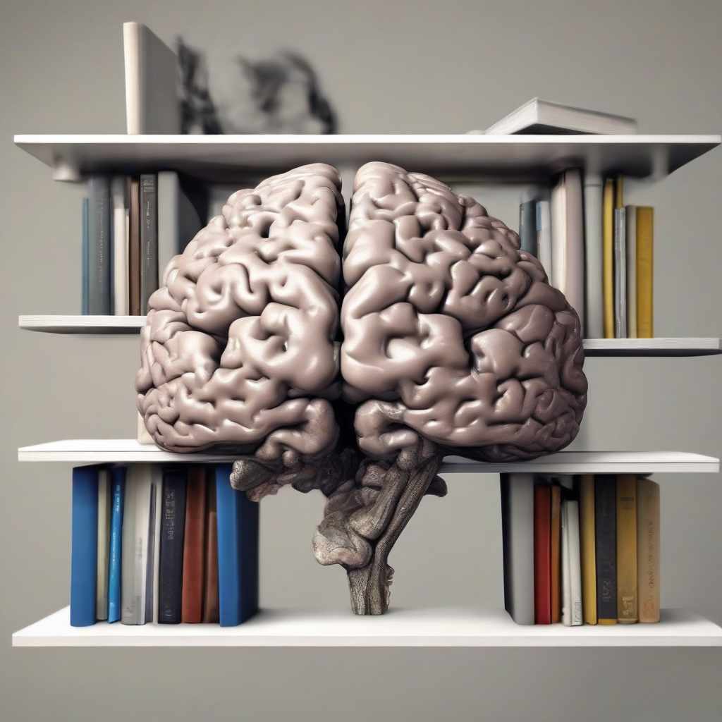 a picture of a brain and bookshelf by मुफ्त एआई छवि जनरेटर - बिना लॉगिन के✨ | AIGAZOU